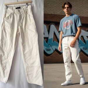 Y2K Baggy jeans! Aéropostale Cream Double Knee Carpenter Utility Pants — 28x30